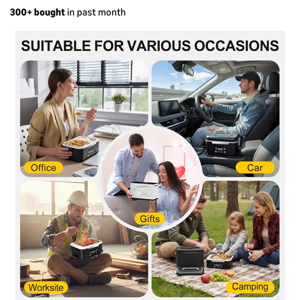 Portable Electric Lunch Box with Digital Display - Picture 8 of 9